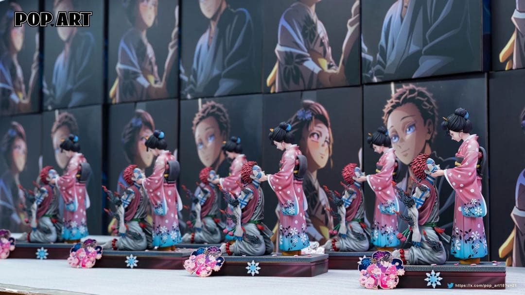 U鬼滅の刃猗窩座と恋雪ガレージキット　フィギュア