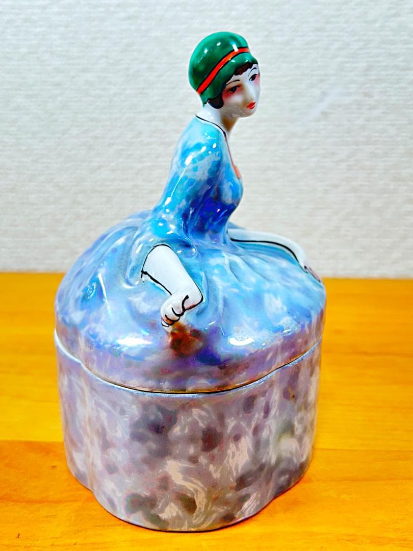 オールドノリタケ デコレディ パウダーボックス ドレッサードール 小物入れ