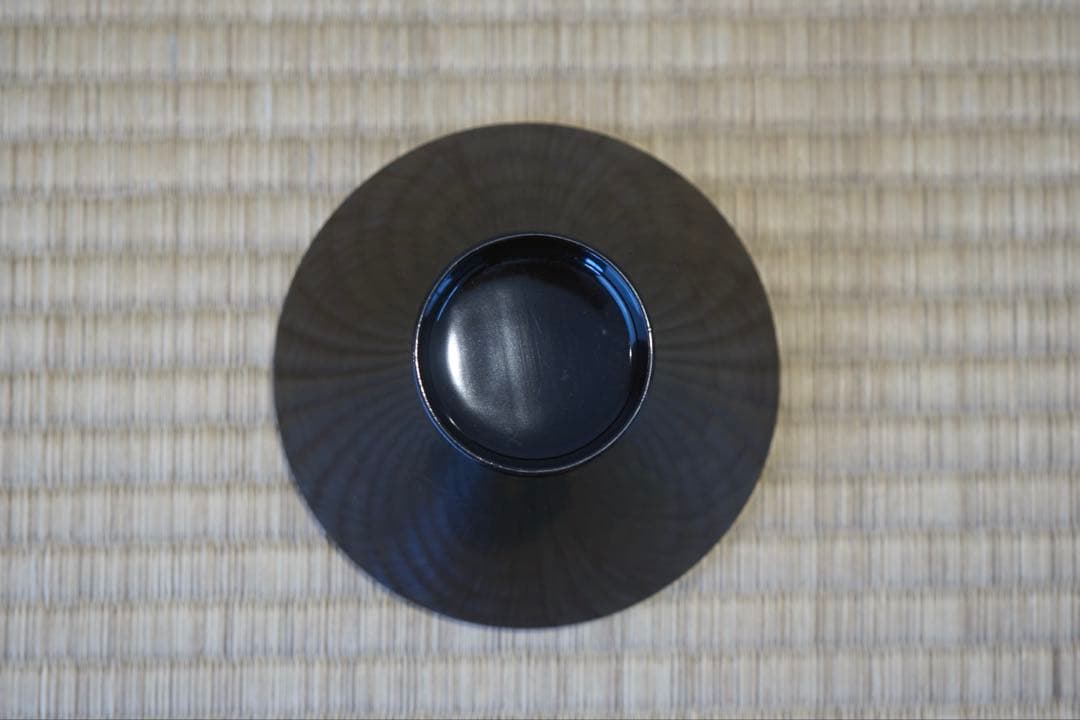 梅花松葉蒔絵・沈金風金円文(竹線刻) 黒漆吸物椀 2客/輪島塗 木製漆器 茶懐石