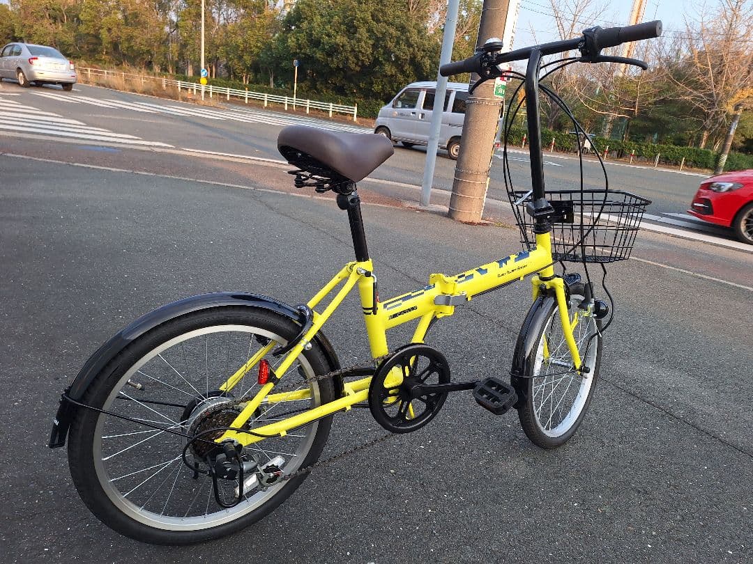 折りたたみ式自転車20インチ イエロー (黄色)引き取り限定(愛知県内)