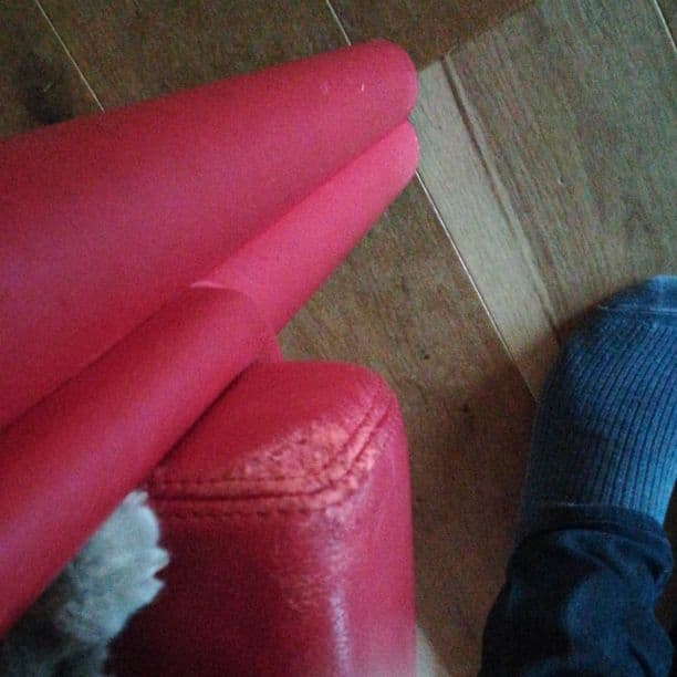 アームソファー　ヴィンテージ　北欧　MERITALIA　本革　赤　イタリア