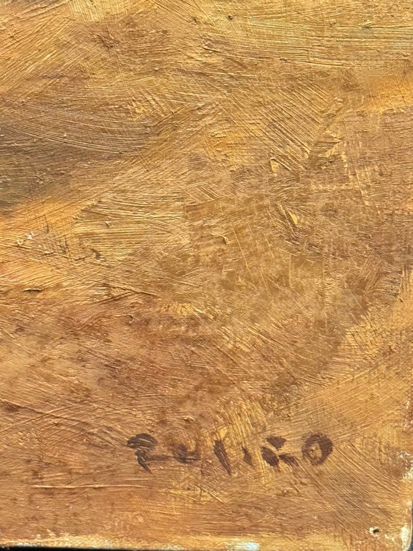 (14) 真作　関川富士郎　直筆サイン入　油彩　絵画　薔薇　アンティーク