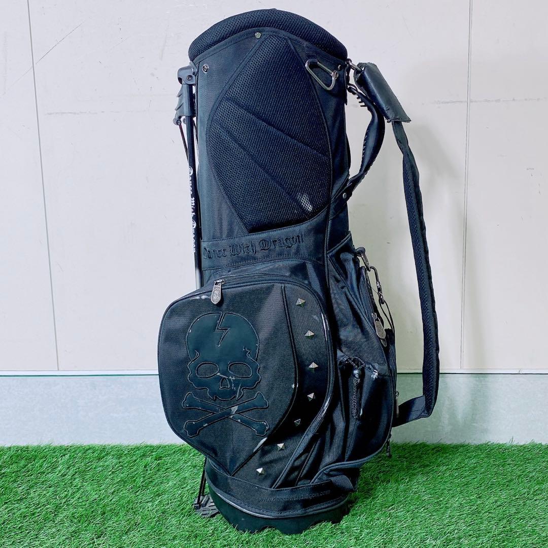 ゴルフ　バッグ　ダンスウィズドラゴン　スカル　スタッズ　9型　N1068