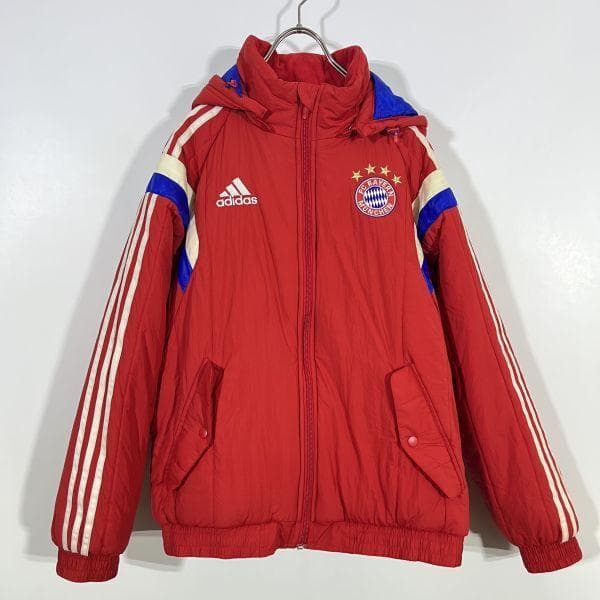 アディダス FCバイエルン 中綿ジャケット ブルゾン M FC BAYERN 赤