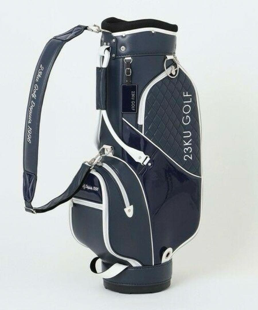新品 23区ゴルフレディース 大人可愛い キルト×エナメル キャディバッグ