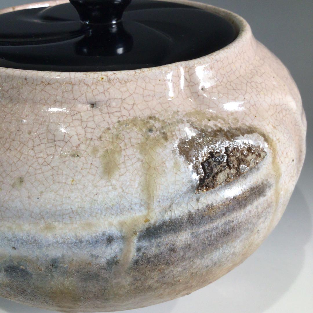 Ｐ７４４　水指　『萩焼』『厚東建信造』『大徳寺　小林太玄箱書』『捻梅水指』　共箱