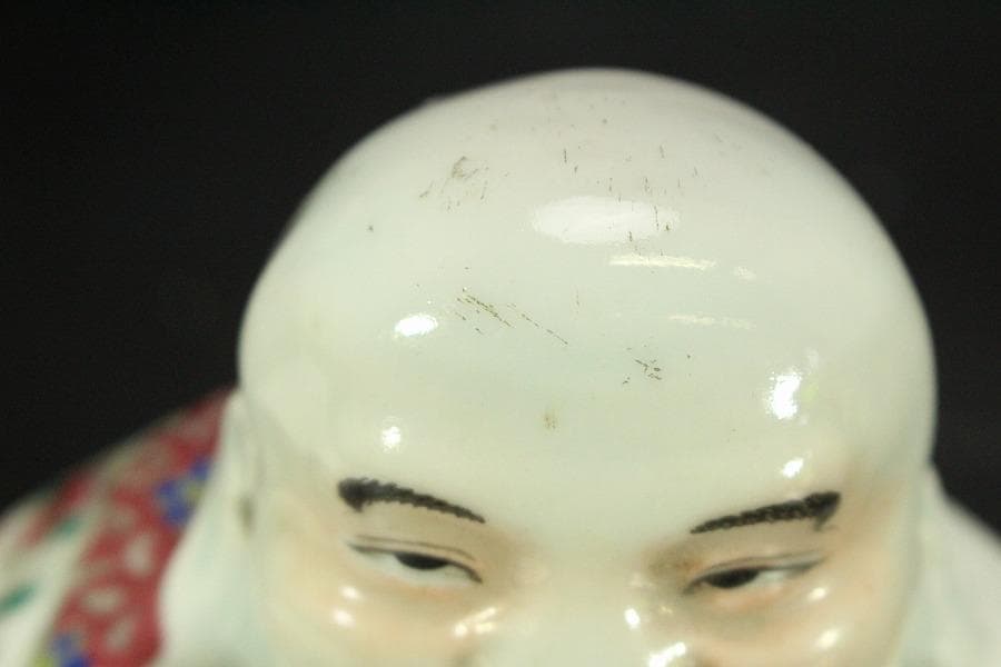 中国美術 色絵 布袋 置物(LC804)