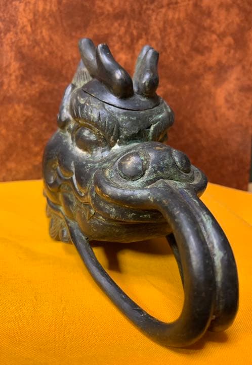 銅製　麒麟　香炉　ドラゴン　龍　銅製置物