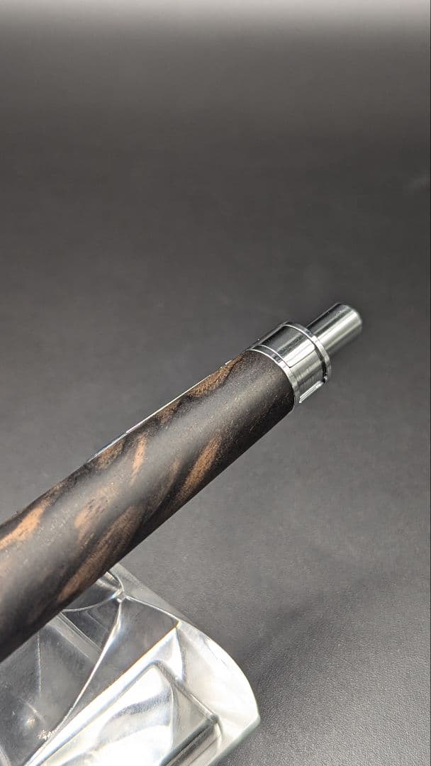 275ペン工房翌檜　極上　黒柿　孔雀杢　木軸シャーペン　木軸ボールペン