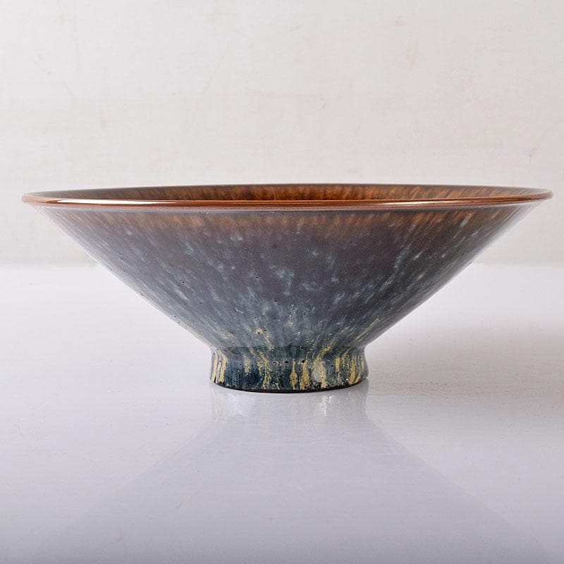 中国　南宋　建窯　兎毫盞　禾目天目茶碗　時代箱付　V　R8417