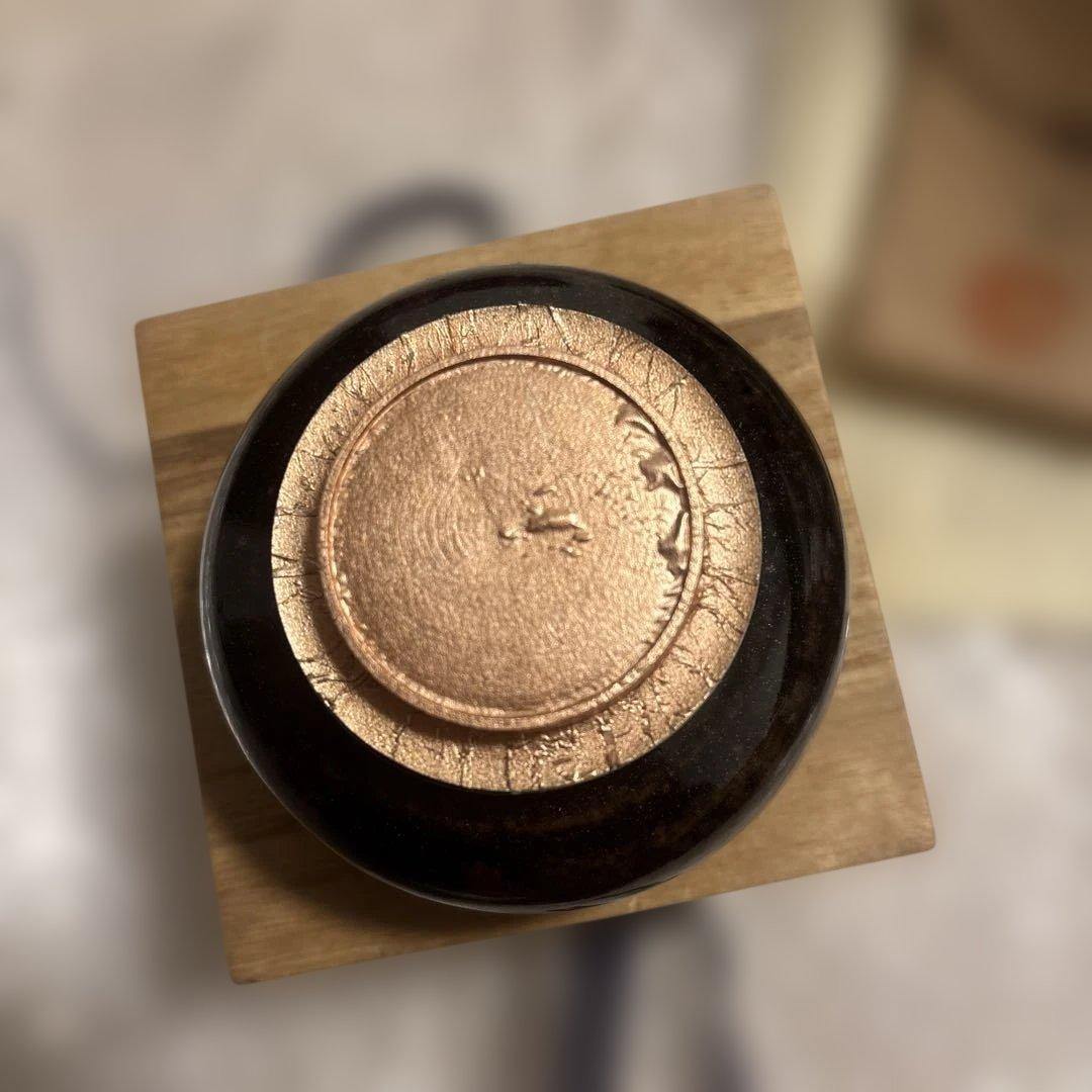 内海茶入 共箱 仕覆付　稜華文錦