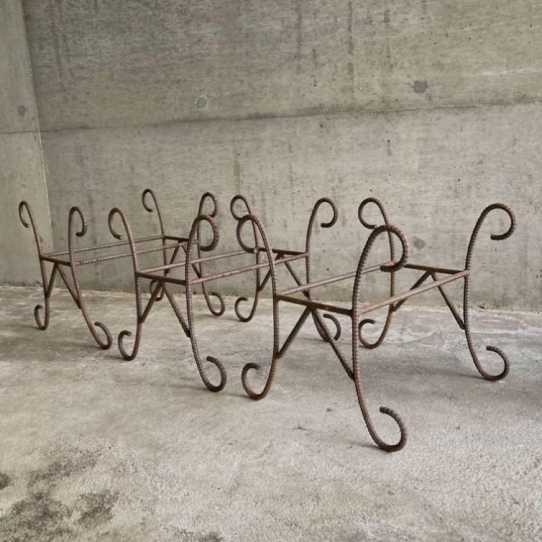 プランター 台 猫脚 鉄筋 アイアン 3点 シャビー インダストリアル レトロ