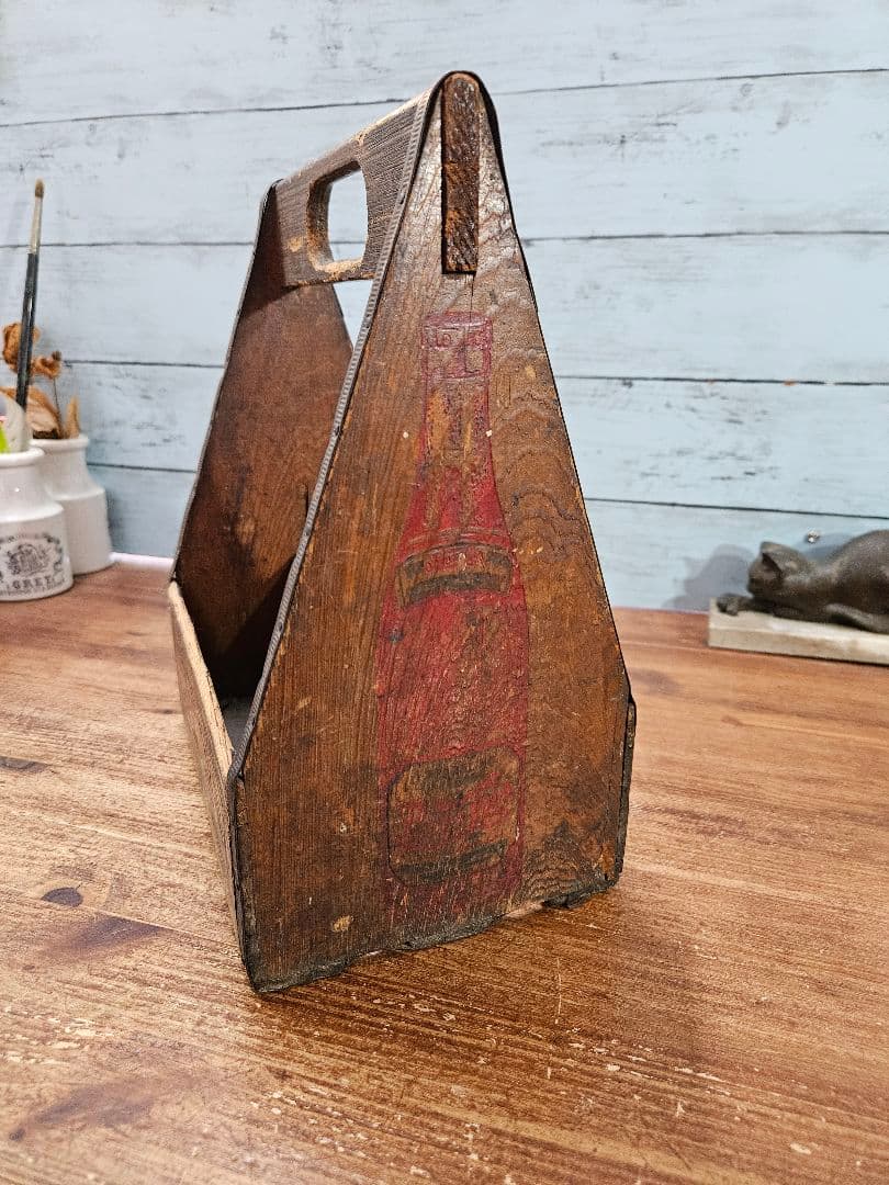 USA Vintage Pepsi-Cola 古い木箱 40s ボトルキャリー