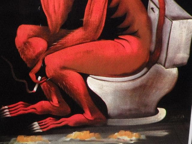 70’S★デビル★トイレ★タバコ★USA★ポスター★アート★悪魔★ビンテージ