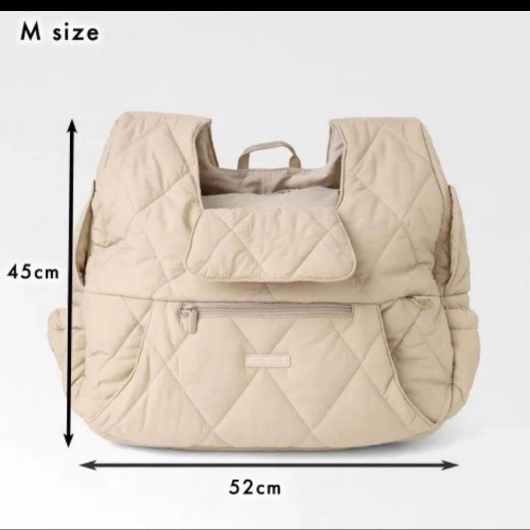 【新品】moncheri キルティングメッシュ付きフロントバッグ★M★ベージュ