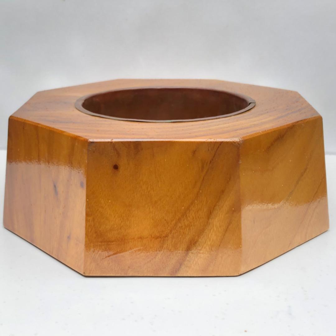 古民具　卓上火鉢　木製 八角形 小型　茶道
