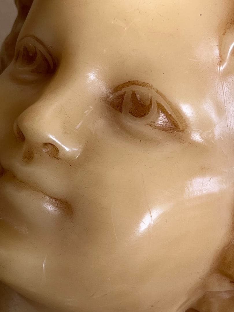 19世紀末 フランス アンティーク ワックス少年静かな佇まいの胸像