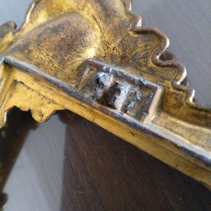 アンティーク⭐︎真鍮製装飾フレーム 時計付き(時計稼働不可)⭐︎オブジェとして