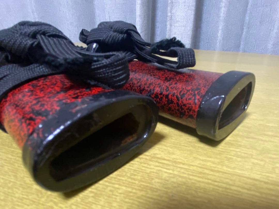 【値下げ】美術刀　赤石目セット　台座付き　模造刀