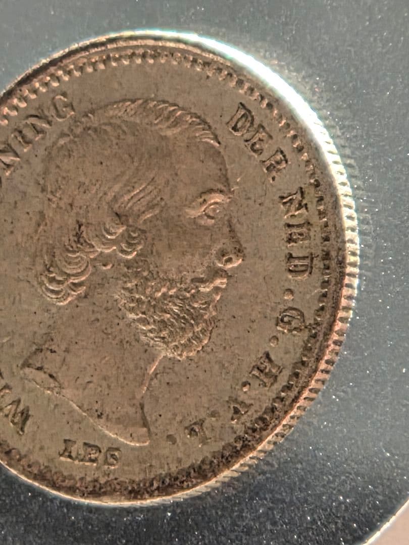 (稀少な状態)ネーデルランド王国　ウィレム3世　5セント銀貨　1855