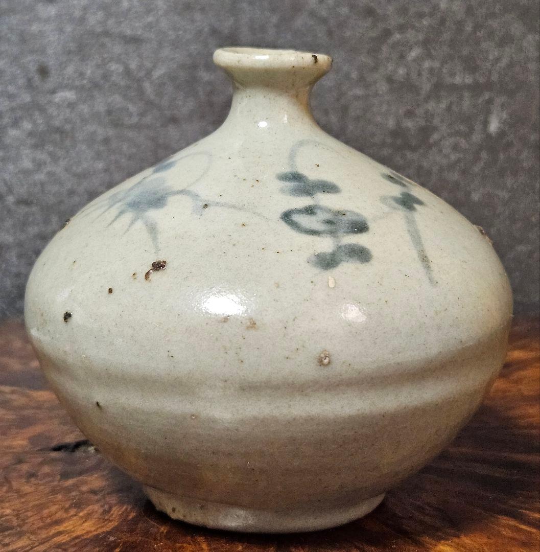 江戸時代中期～後期　古伊万里　染付　松竹梅の図　油壺　花入れ 化粧道具　民芸