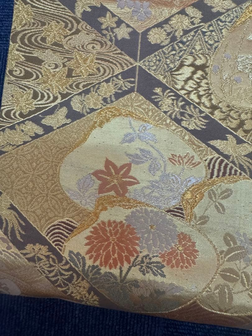 2702 袋帯 古代彫金紋 西陣織 金糸　高級上質上品　約440cm 未使用