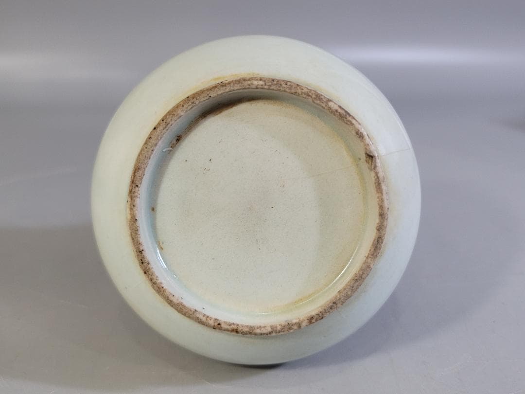 李朝染付 秋草紋 面取徳利 白磁 草花文花瓶 一輪挿し DT767