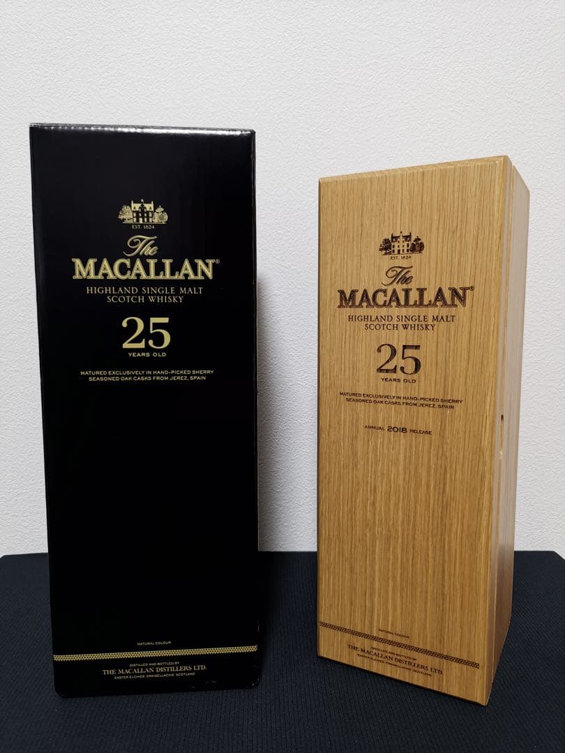 ザ マッカラン 25年 2018 シェリーオーク 700ml 木箱 専用袋 外箱