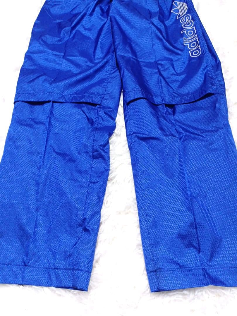 新品 90s adidas ウインドブレーカー セットアップ 上下 ブルー L