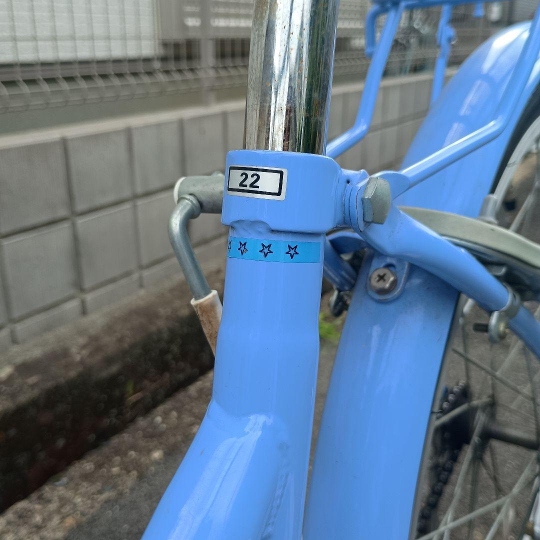 【手渡し限定】ARIATE 青色 子供用自転車 前カゴ付き　22インチ