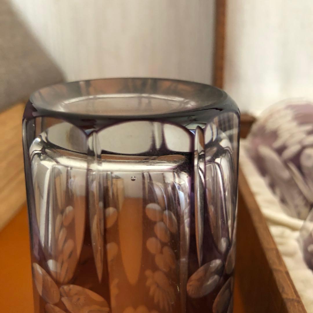 昭和レトロ　被せガラスコップセット