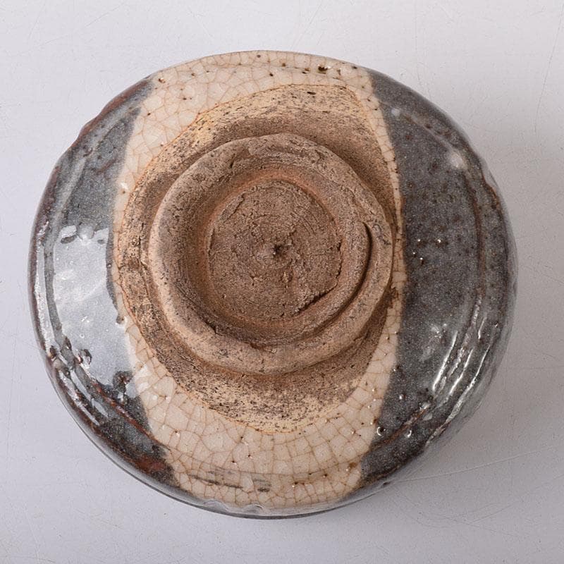 茶道具　鼠志野焼　升形茶碗　時代箱　V　R7989