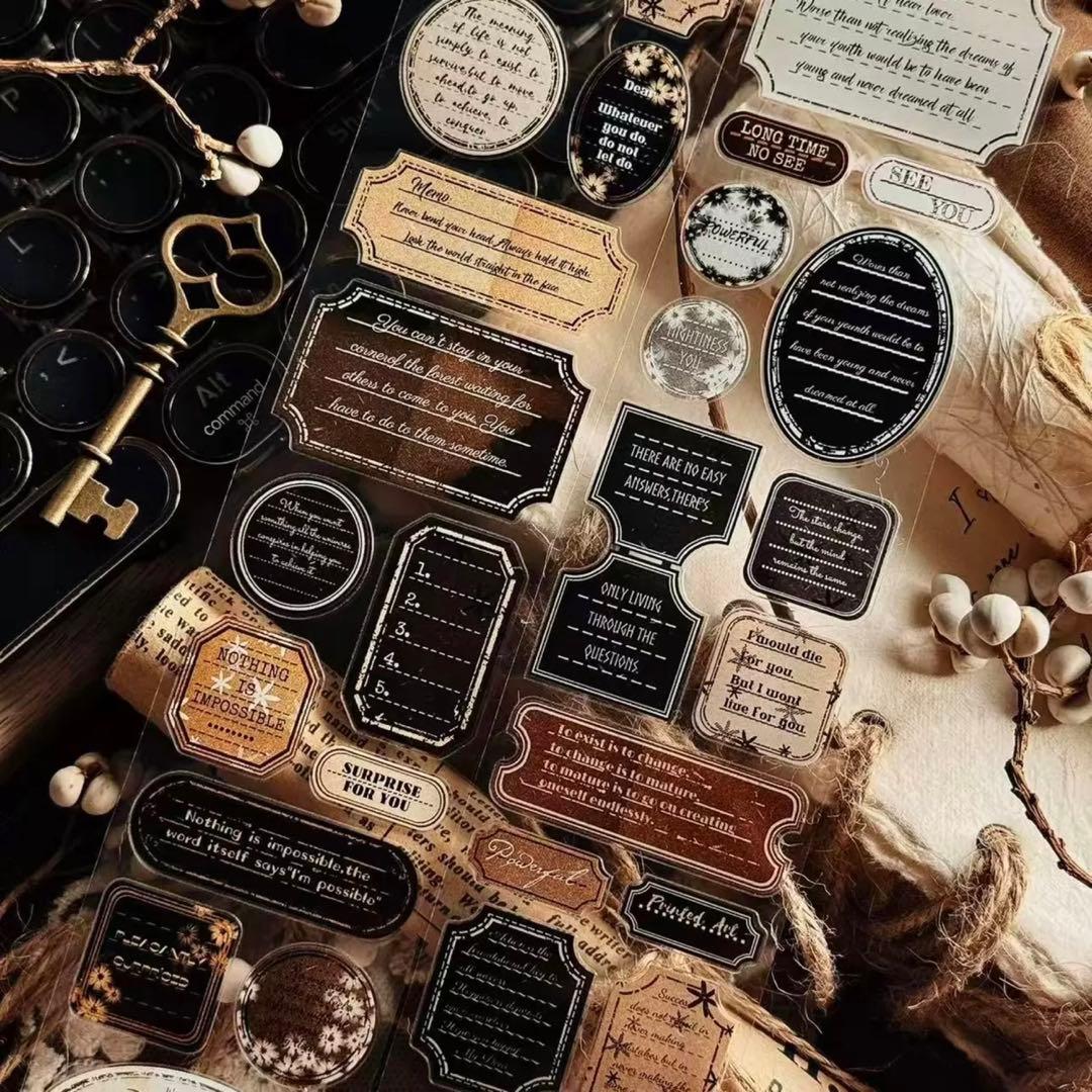 PET 书写便签 5cm×5m ダイカット加工　海外マステ　ラベル　付箋