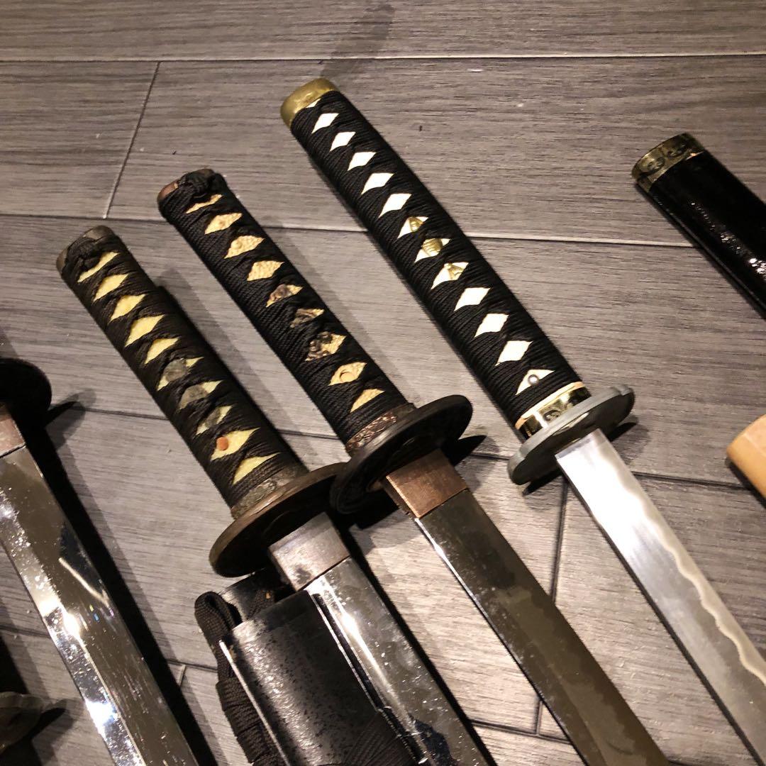 模造刀　大小7本セット　太刀　脇差　骨董品　模擬刀まとめ　鞘なし品あり　刀身