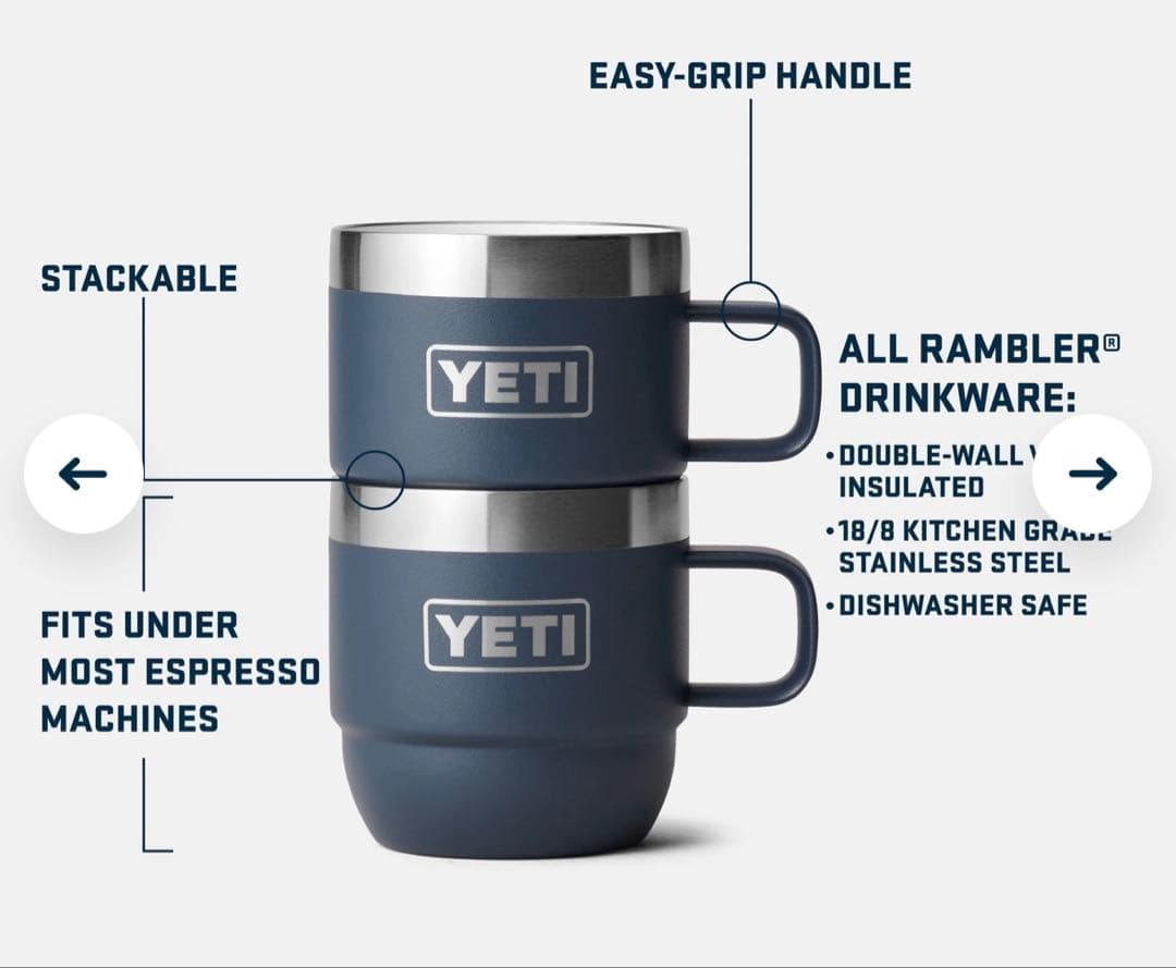 【新品】YETI 6oz スタッカブルマグ ２個セット！ホワイト