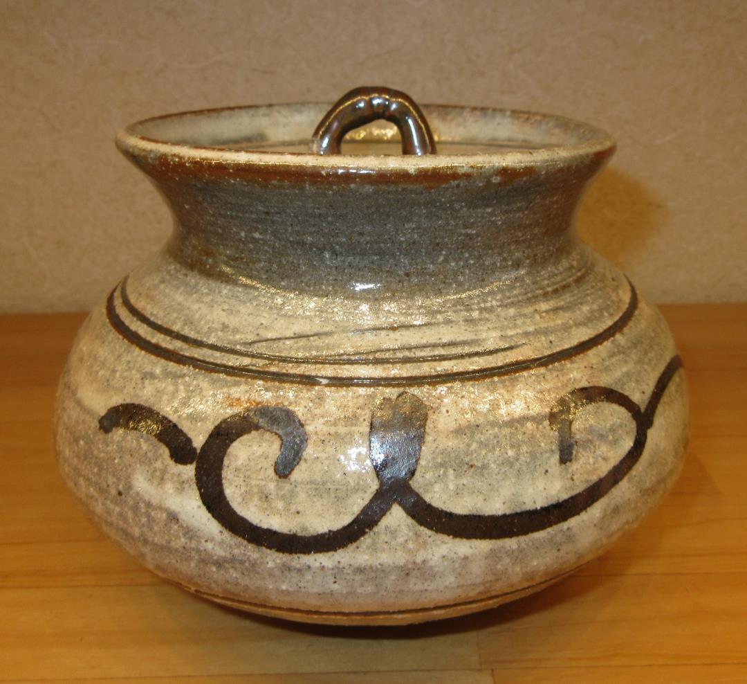 送料込【逢絢亭】茶道具 水指 瀬戸焼 刷毛目 高麗写 加藤雄平 共箱入り