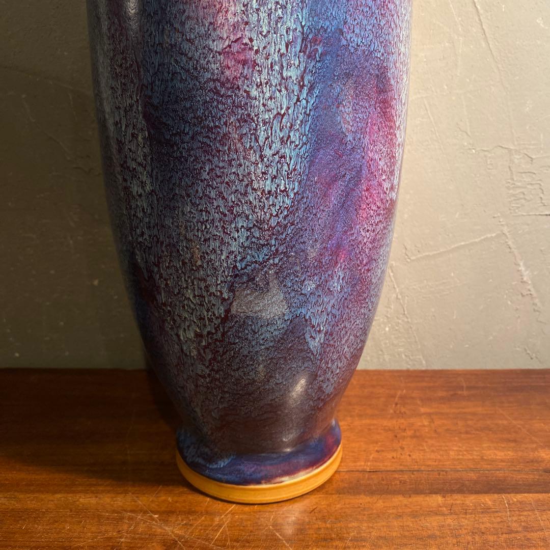 中国 釣窯 辰砂釉 飾り壺 オブジェ 美術品 骨董品 インテリア 花瓶