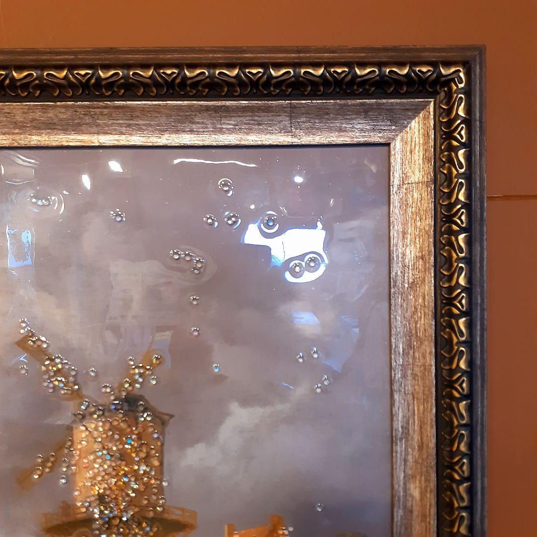 輸入雑貨　天然水晶石　『ロイスダールヴェイクの風車』　クリスタルアート