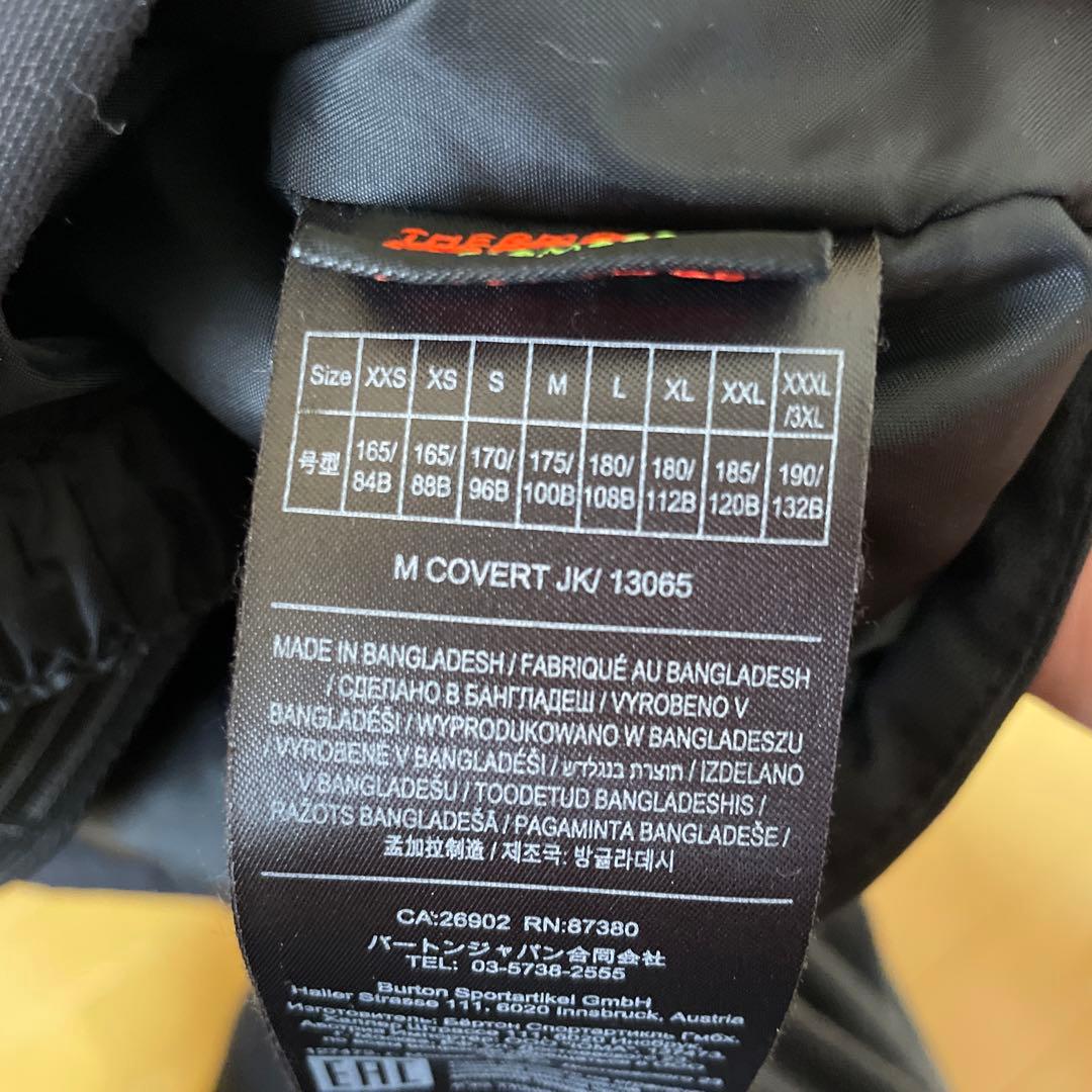 バートン　スノボウェア　上のみ　Mサイズ　黒色　ブラック　スノーボード