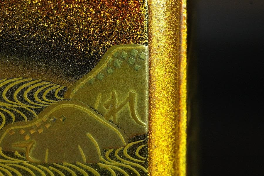 名品 輪島塗 初音蒔絵 香炉 純銀 火屋 美品(Ｋ-YC574)