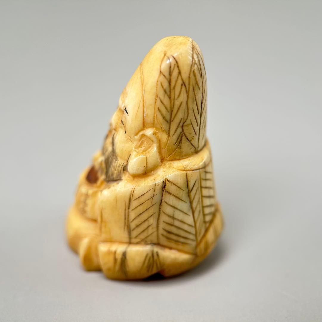 B福の神像 四体セット彫刻根付天然素材アンティーク骨董飾り物古美術置物細密細工