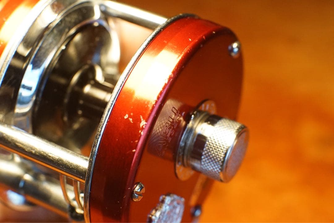 元箱付 ABU アンバサダー 4500 メンテ済 フレーム修正済 チェリーレッド