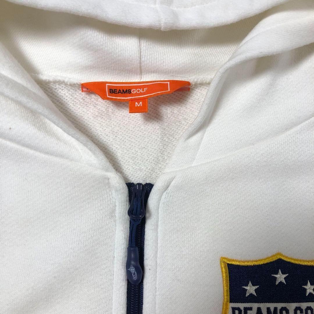 ビームスゴルフ◆オレンジレーベル ダブルジップ パーカー◆ホワイト Mサイズ
