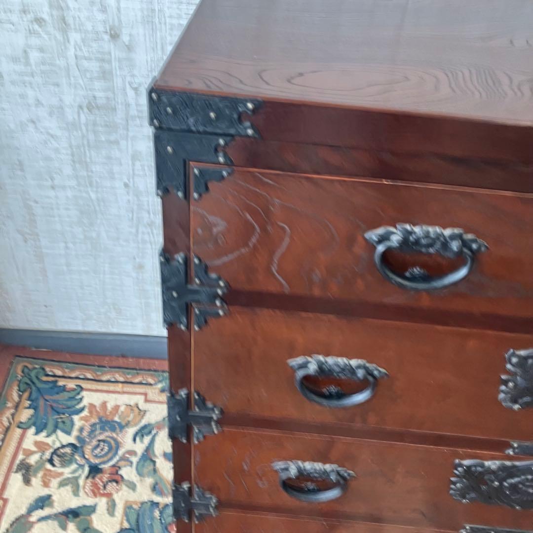 昭和レトロ 古家具 仙台箪笥 4段5杯 引き出し箪笥 和箪笥 ビンテージ古道具