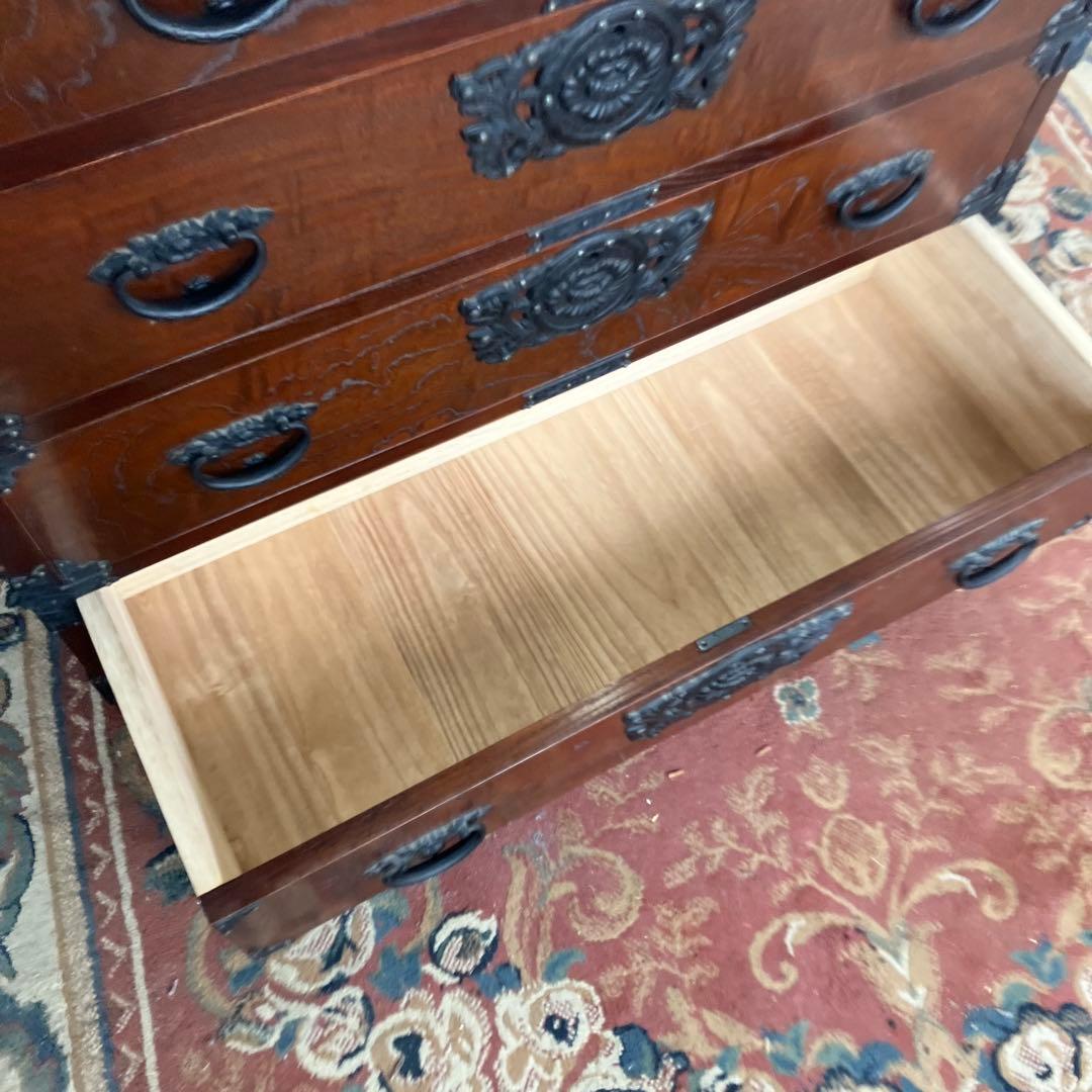 昭和レトロ 古家具 仙台箪笥 4段5杯 引き出し箪笥 和箪笥 ビンテージ古道具