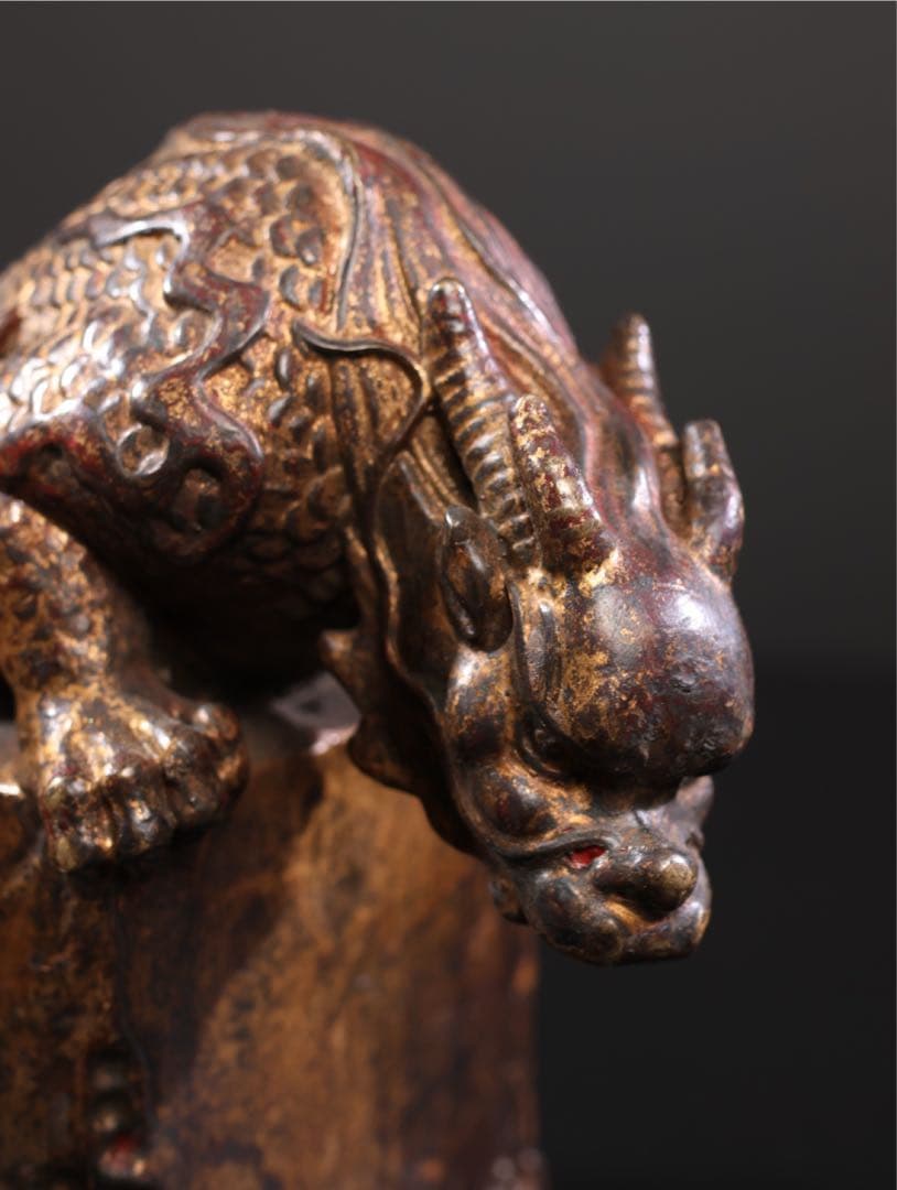 珍蔵　銅製　鎮水神獣　置物　招財　守護