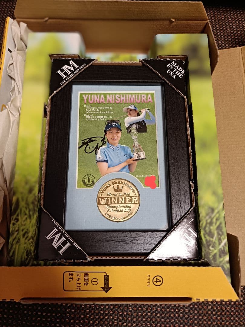 西村優菜プロ　サイン入り優勝記念フォトミント