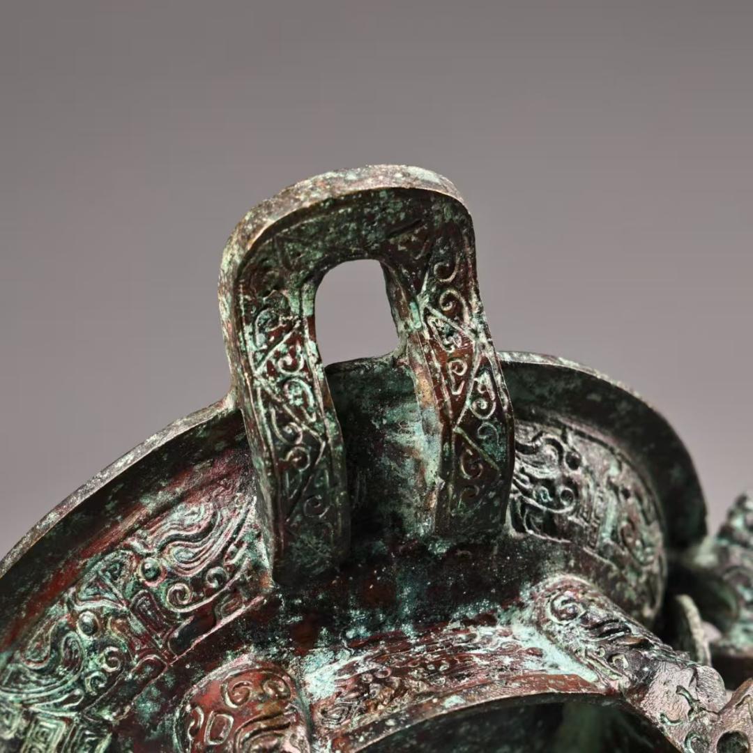 中国古美術『旧蔵 青銅鍋』純銅製 古銅器 置物 擺件 時代物 下郷収蔵 唐物