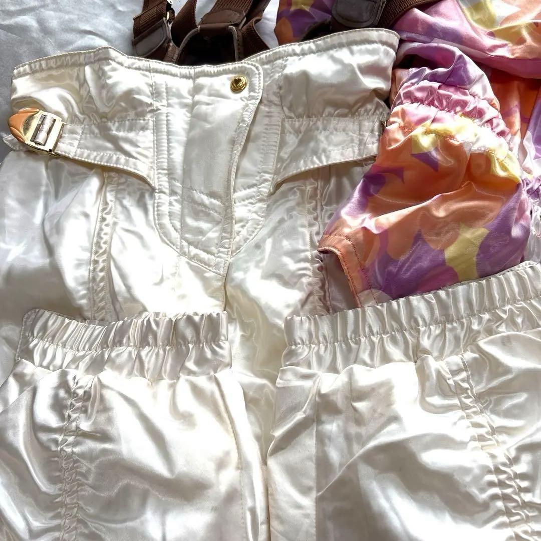 DWSSCENTEフラワープリントファーフードスキーウェアスノボウェアデサントL