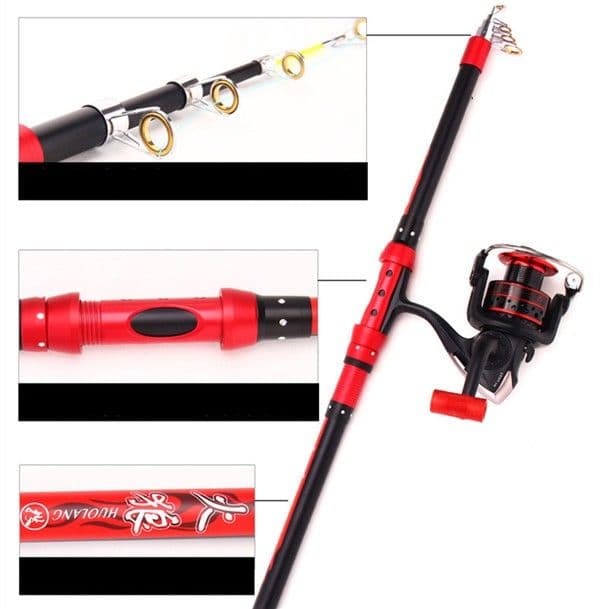 カーボン釣り竿セットスピニングリール コンパクトロッド 硬調2.7M 海釣り
